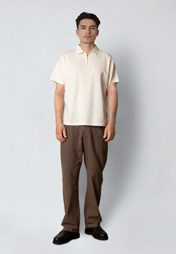 Clean Cut Copenhagen JOSS S/S POLO Polos Ecru