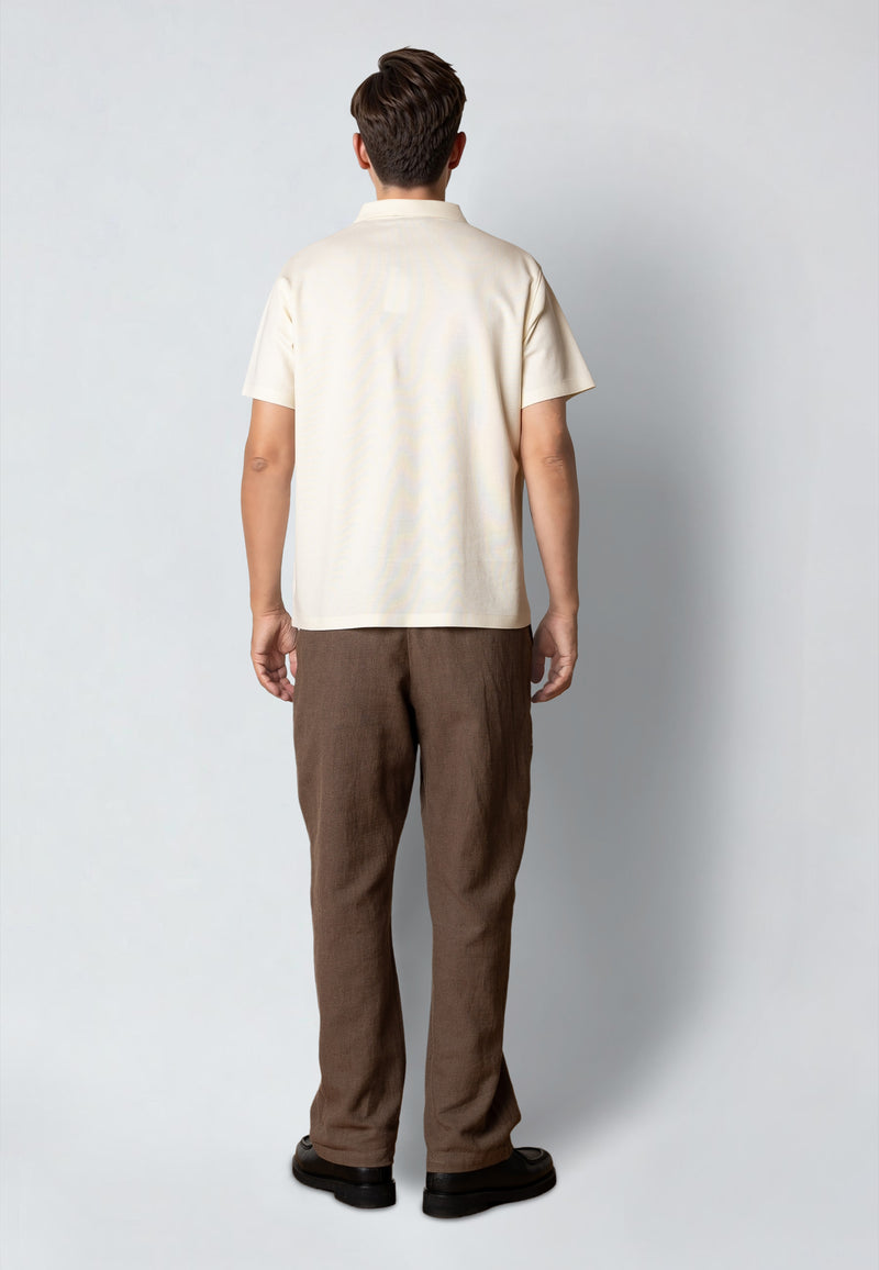 Clean Cut Copenhagen JOSS S/S POLO Polos Ecru