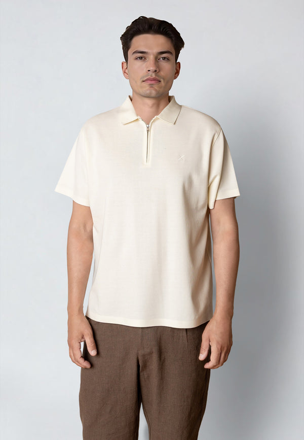 Clean Cut Copenhagen JOSS S/S POLO Polos Ecru
