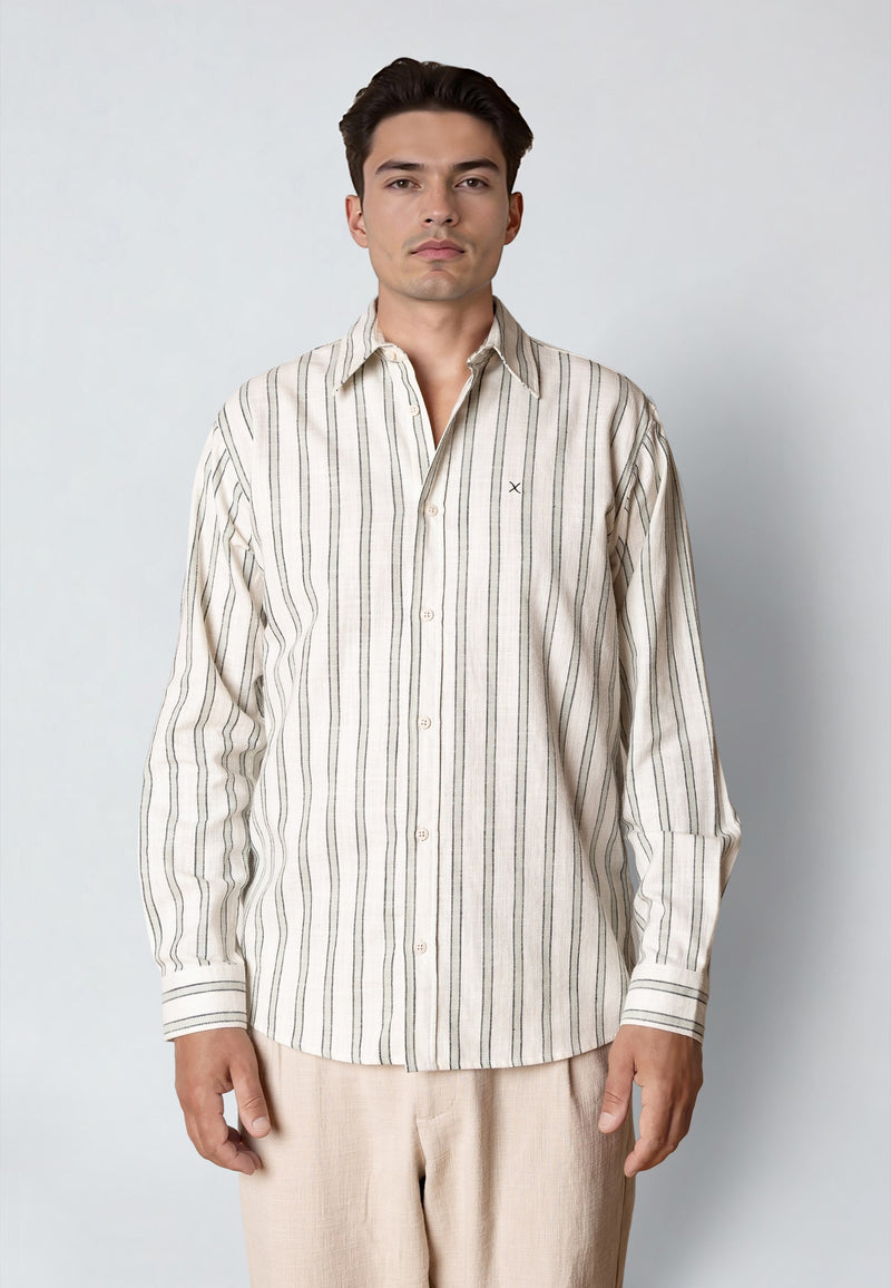 KELVIN STRIPED SHIRT - Desert sage/Black – Urban Brands