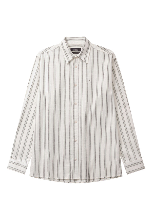 メンズウェア CLASSIC STRIPE BB SHIRT CREAM BLACK KELVIN STRIPED SHIRT - Desert sage/Black – Urban Brands