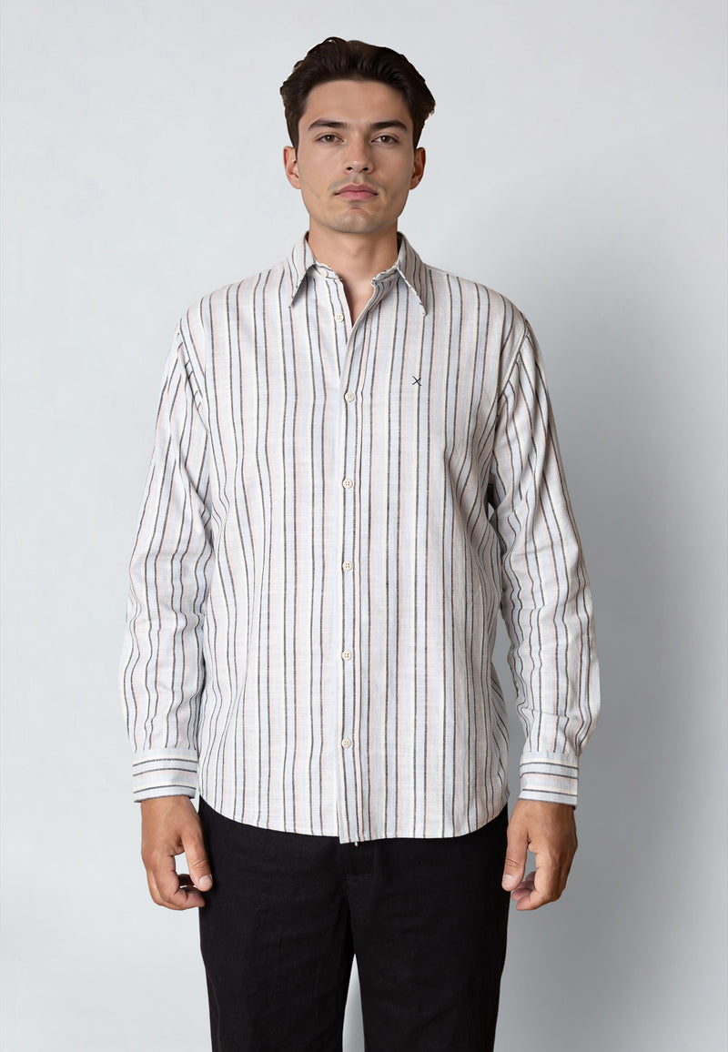 KELVIN STRIPED SHIRT - Light blue/Violet ice – Urban Brands