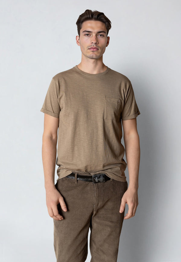 Clean Cut Copenhagen KOLDING ORGANIC T-SHIRT T-shirts S/S Brindle beige
