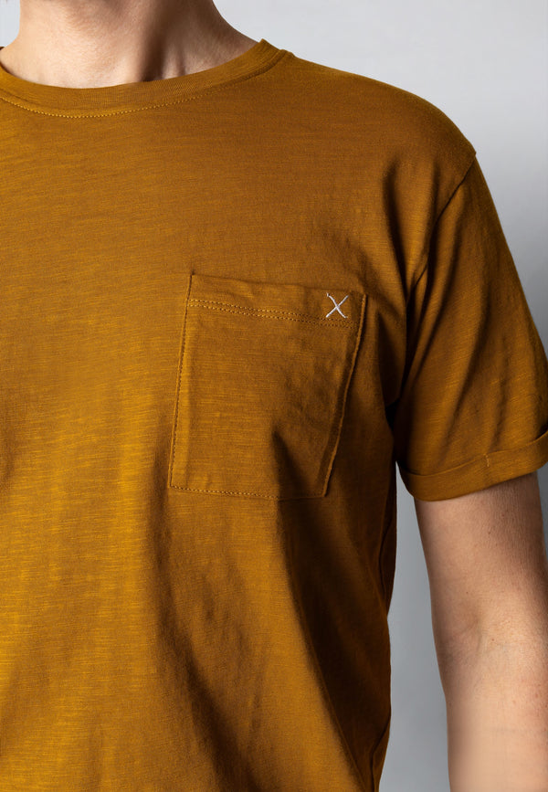 Clean Cut Copenhagen KOLDING ORGANIC T-SHIRT T-shirts S/S Gold Brown