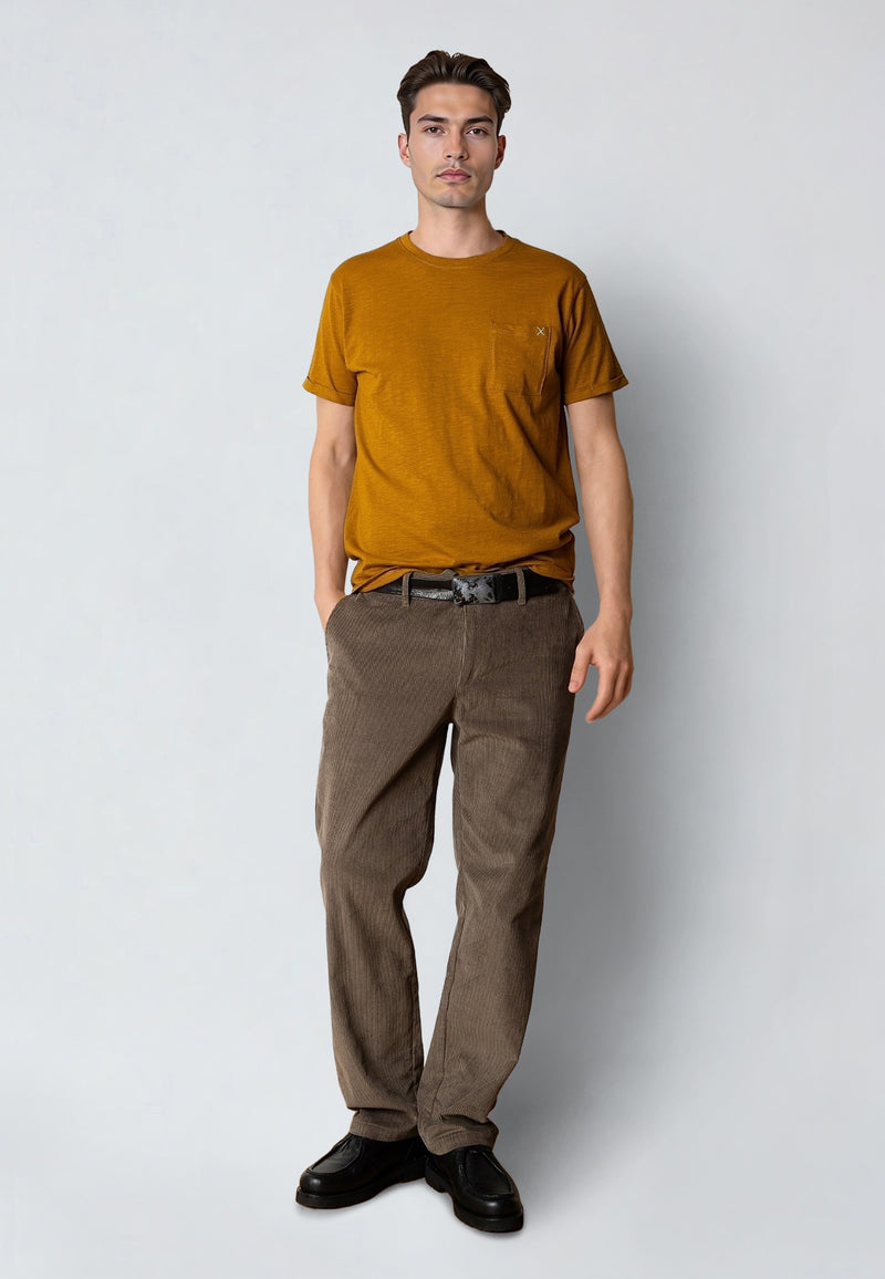 Clean Cut Copenhagen KOLDING ORGANIC T-SHIRT T-shirts S/S Gold Brown
