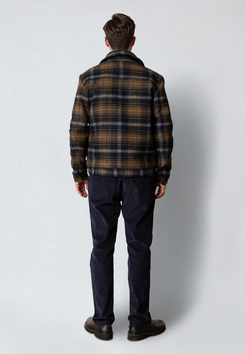 Clean Cut Copenhagen LUKE CHECKED WOOL JACKET Jackets Dark Navy