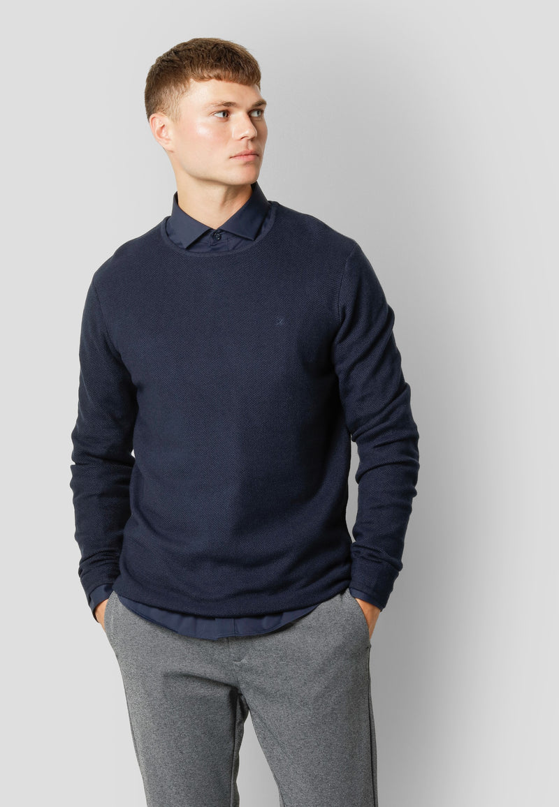 Clean Cut Copenhagen Lauritz knitted crewneck Knit Dark Navy