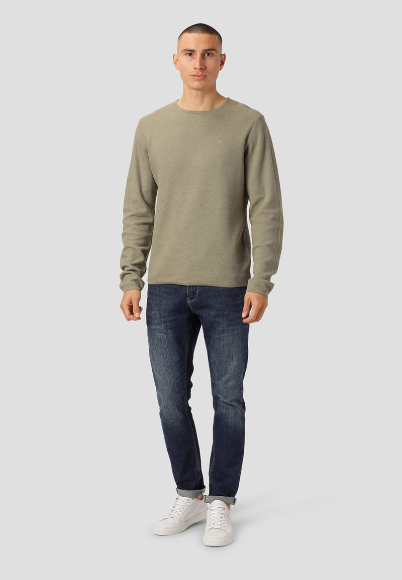 Clean Cut Copenhagen Lauritz knitted crewneck Knit Dusty  Green Melange