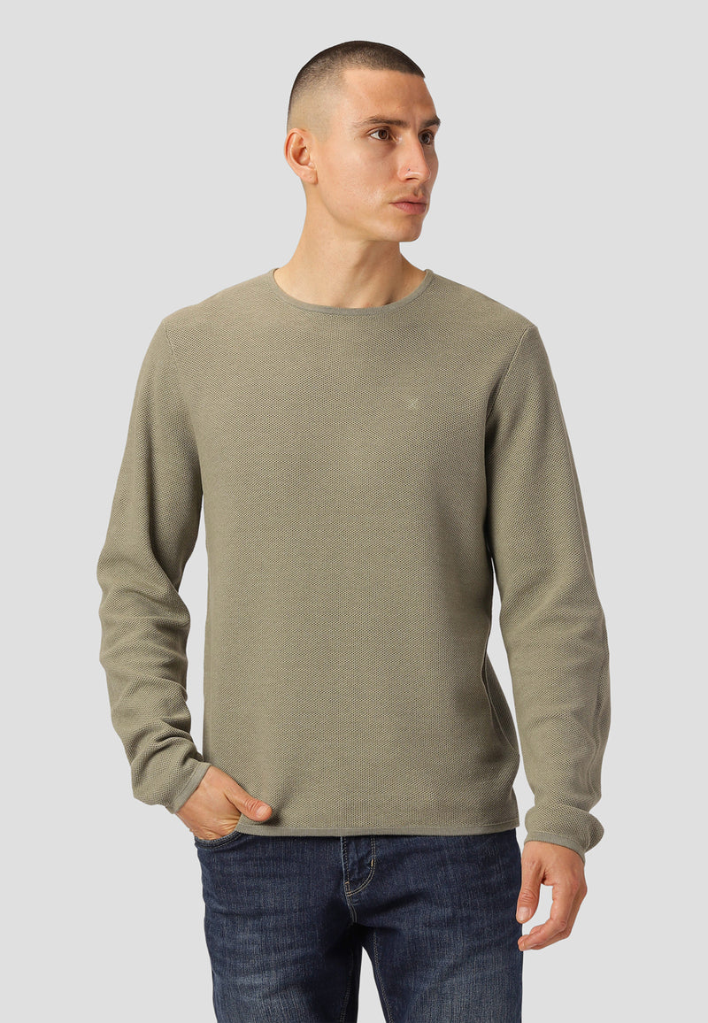 Clean Cut Copenhagen Lauritz knitted crewneck Knit Dusty  Green Melange