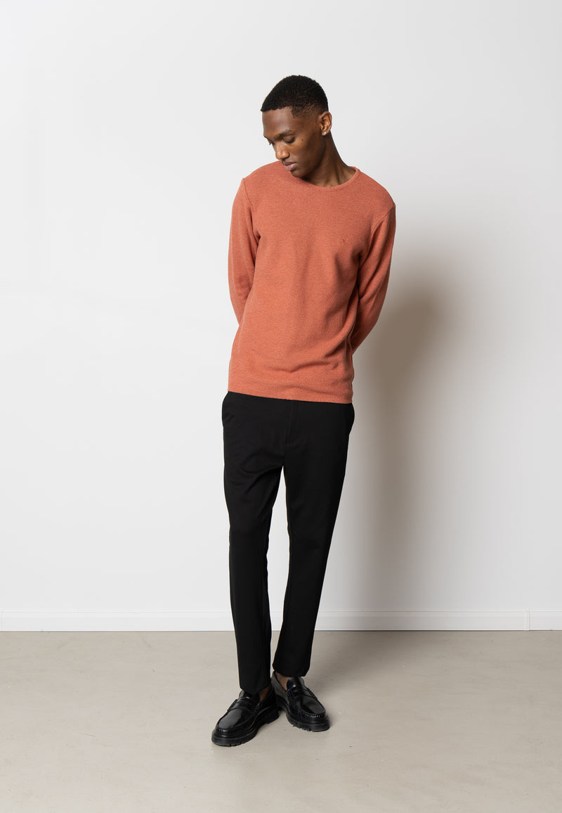 Clean Cut Copenhagen Lauritz knitted crewneck Knit Rusty Red Melange
