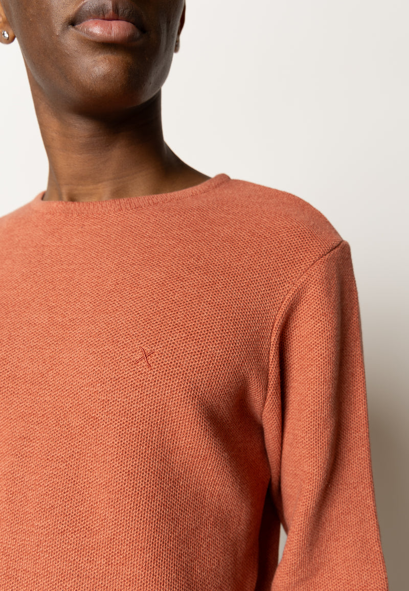 Clean Cut Copenhagen Lauritz knitted crewneck Knit Rusty Red Melange