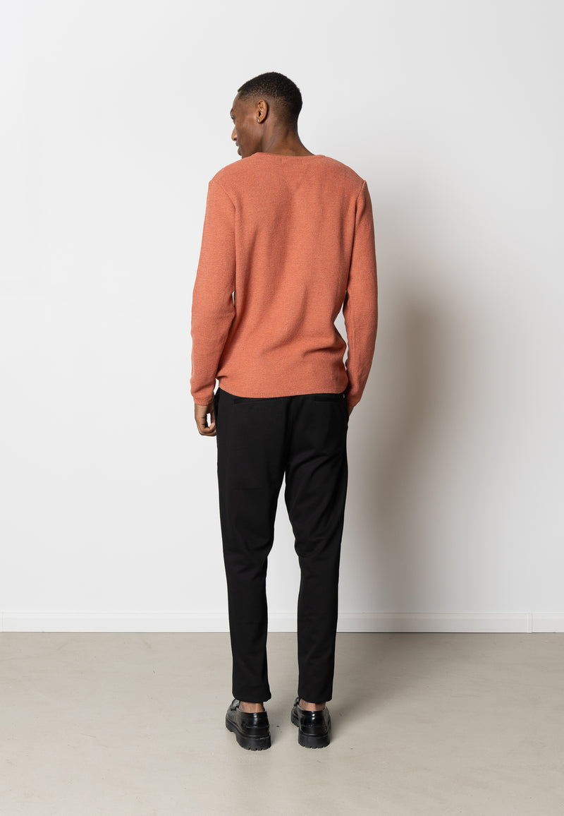 Clean Cut Copenhagen Lauritz knitted crewneck Knit Rusty Red Melange