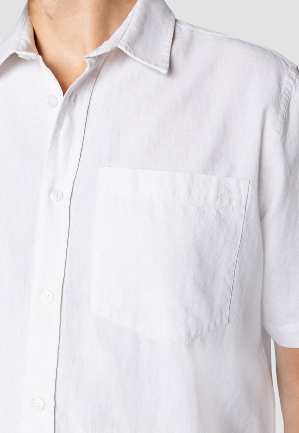 Clean Cut Copenhagen Luca cotton/linen S/S shirt Shirts S/S White