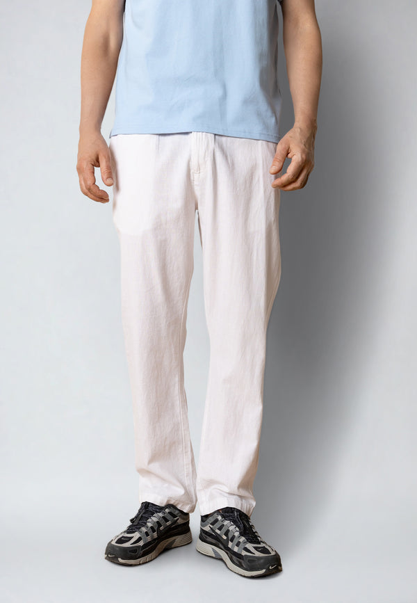 Clean Cut Copenhagen Luca cotton/linen pants Pants White