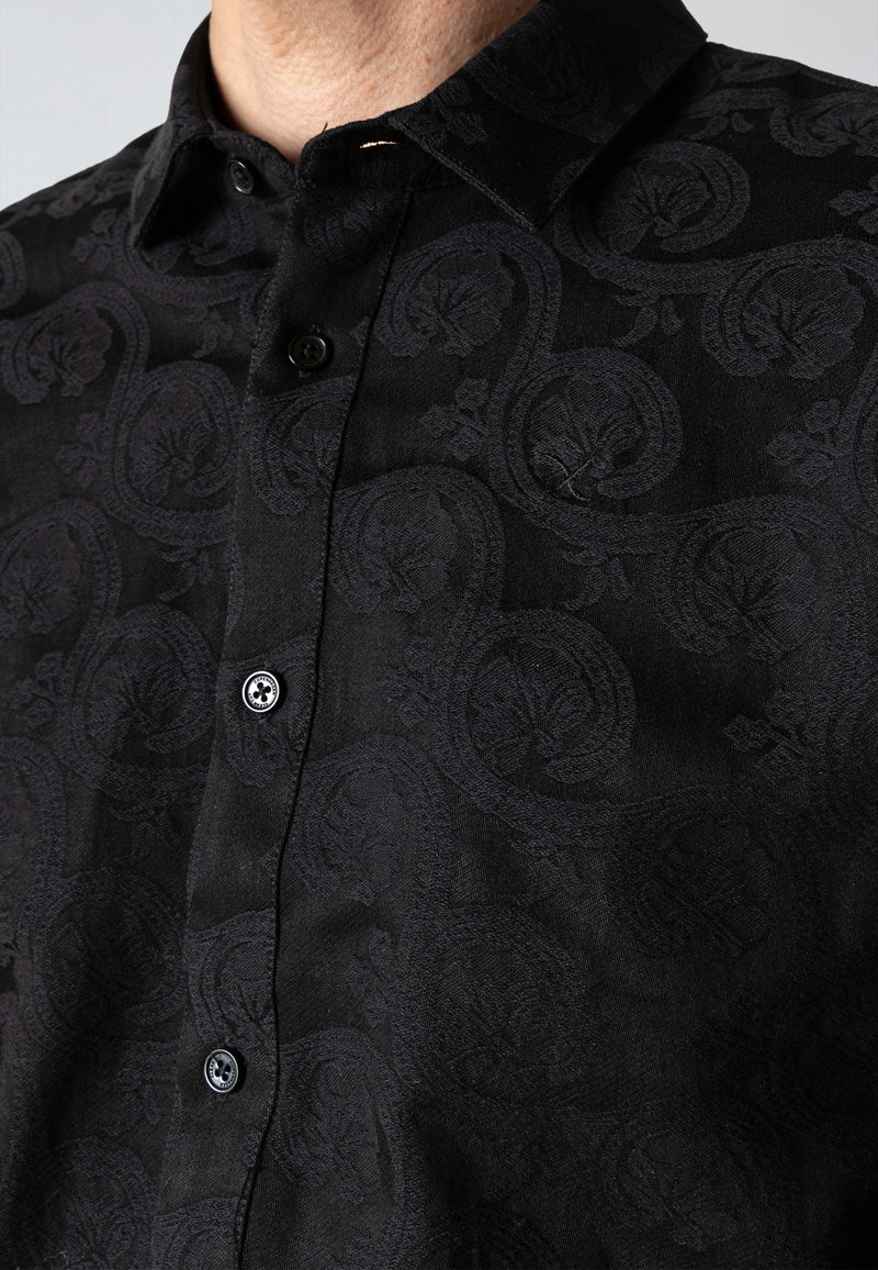 Clean Cut Copenhagen MALVIN JAQUARD SHIRT Shirts L/S Black