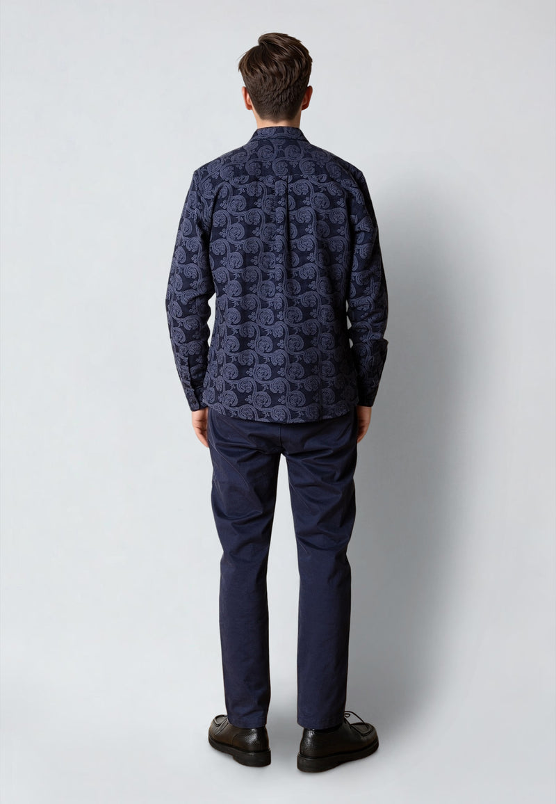 Clean Cut Copenhagen MALVIN JAQUARD SHIRT Shirts L/S Navy