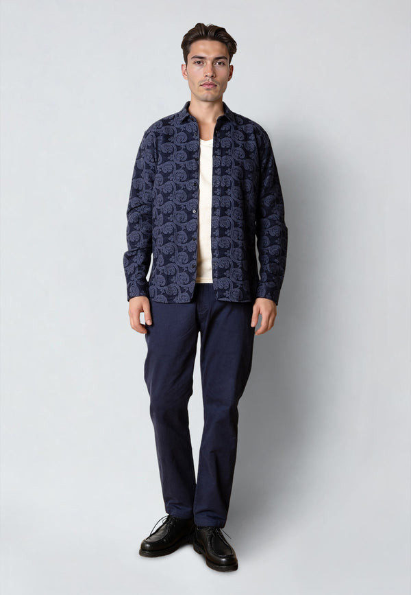 Clean Cut Copenhagen MALVIN JAQUARD SHIRT Shirts L/S Navy