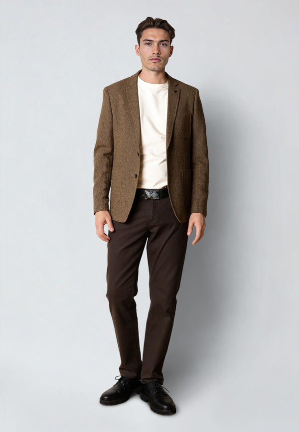 Clean Cut Copenhagen MARCELLO TWEED BLAZER Blazers Brown Melange