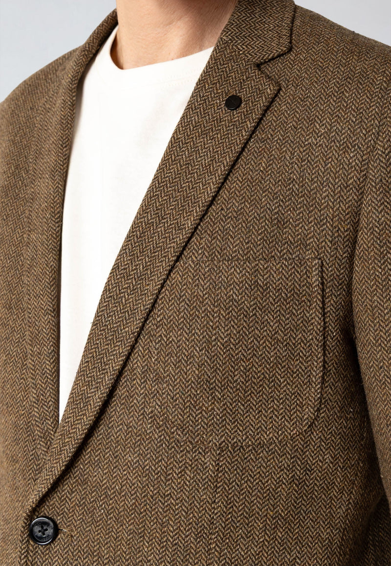 Clean Cut Copenhagen MARCELLO TWEED BLAZER Blazers Brown Melange