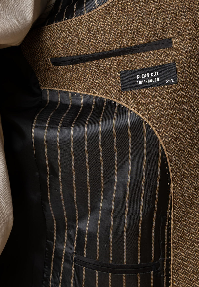 Clean Cut Copenhagen MARCELLO TWEED BLAZER Blazers Brown Melange