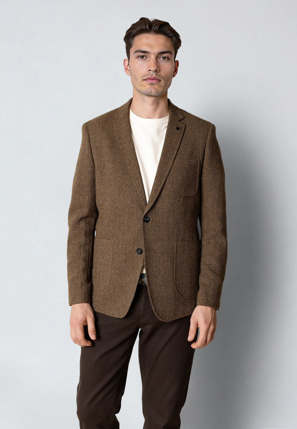 Clean Cut Copenhagen MARCELLO TWEED BLAZER Blazers Brown Melange
