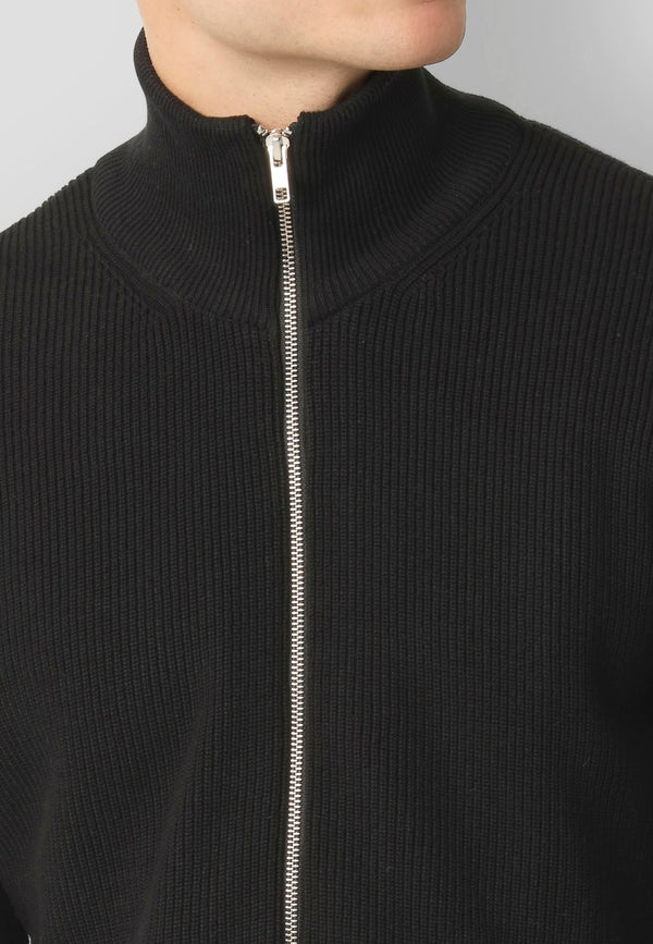 Clean Cut Copenhagen MARIO KNITTED ZIP CARDIGAN Knit Black