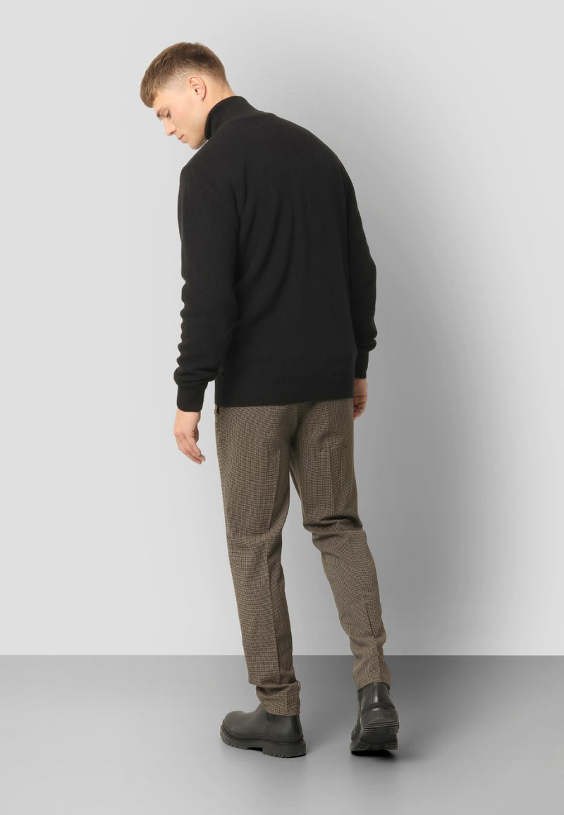 Clean Cut Copenhagen MARIO KNITTED ZIP CARDIGAN Knit Black