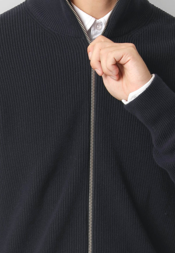 Clean Cut Copenhagen MARIO KNITTED ZIP CARDIGAN Knit Dark Navy