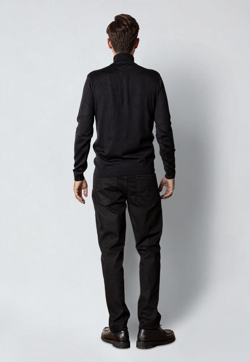 Clean Cut Copenhagen MERINO 1/2 ZIP JUMPER Knit Black