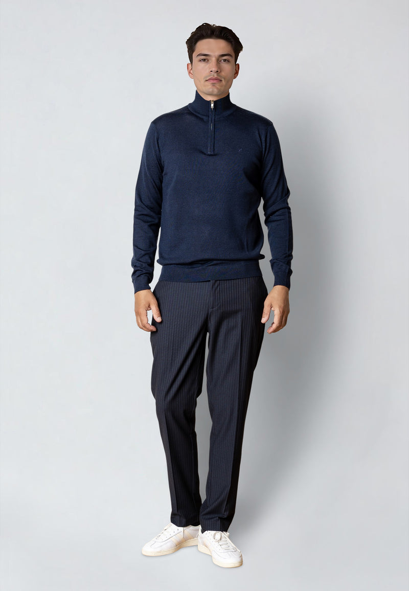 Clean Cut Copenhagen MERINO 1/2 ZIP JUMPER Knit Navy