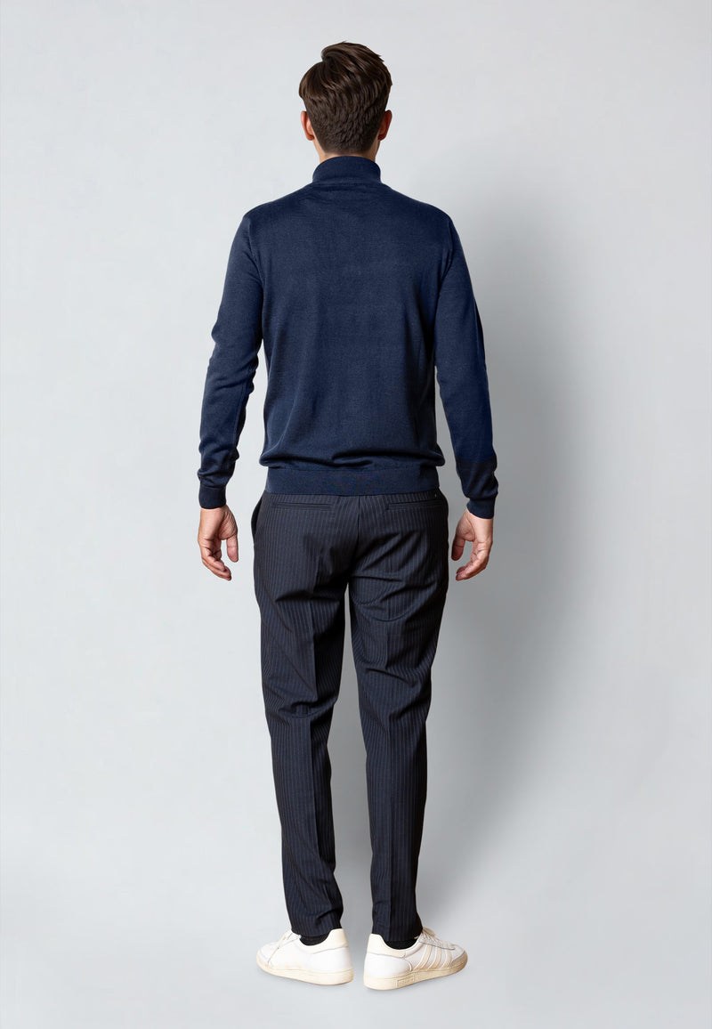 Clean Cut Copenhagen MERINO 1/2 ZIP JUMPER Knit Navy