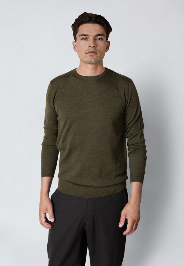 Clean Cut Copenhagen MERINO WOOL JUMPER Knit Army Melange