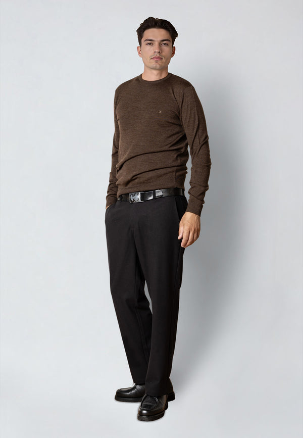 Clean Cut Copenhagen MERINO WOOL JUMPER Knit Brown Melange