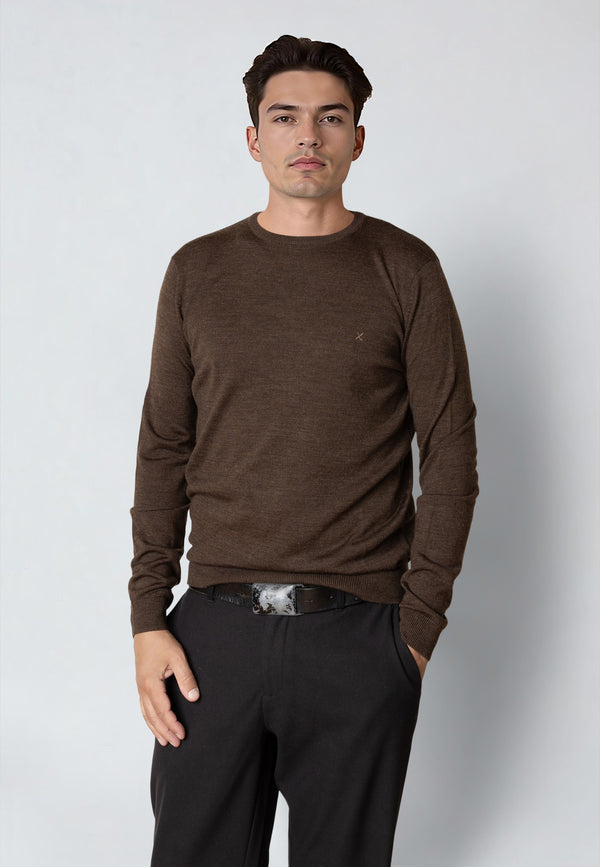 Clean Cut Copenhagen MERINO WOOL JUMPER Knit Brown Melange