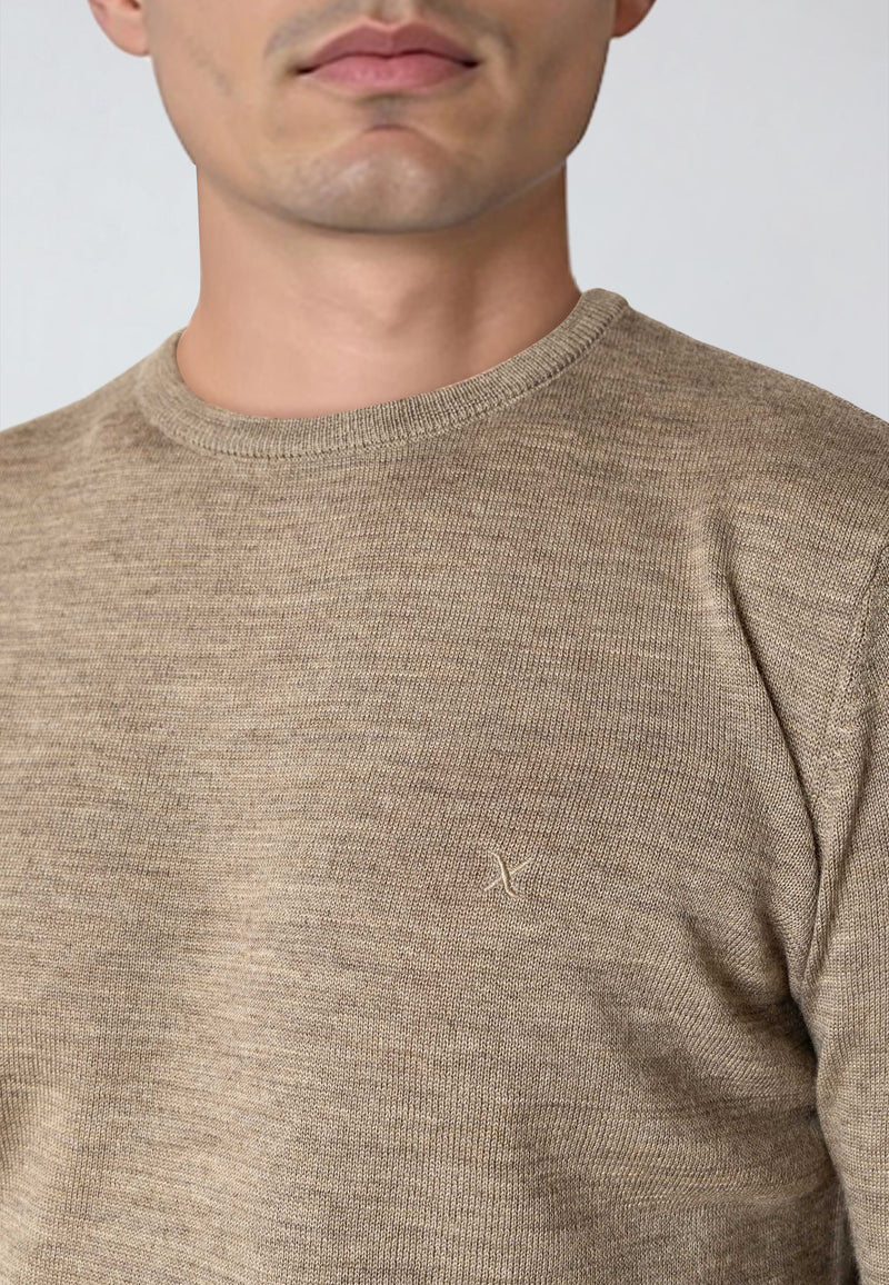 Clean Cut Copenhagen MERINO WOOL JUMPER Knit Dark beige melange