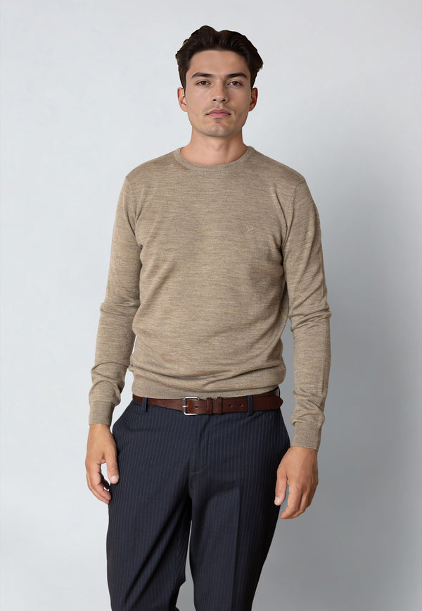 Clean Cut Copenhagen MERINO WOOL JUMPER Knit Dark beige melange