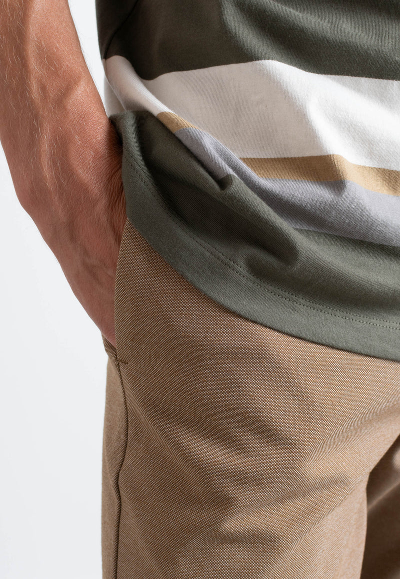 Clean Cut Copenhagen MILANO JERSEY STRETCH PANTS Pants Dark Camel Melange