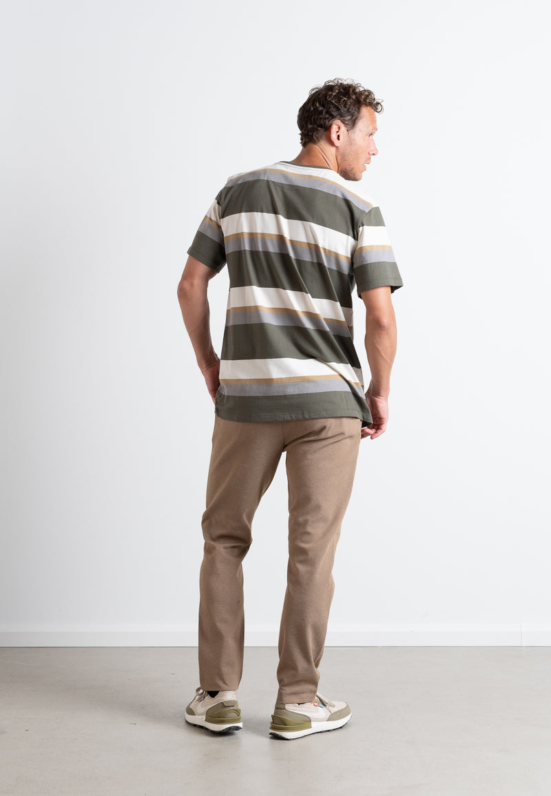 Clean Cut Copenhagen MILANO JERSEY STRETCH PANTS Pants Dark Camel Melange