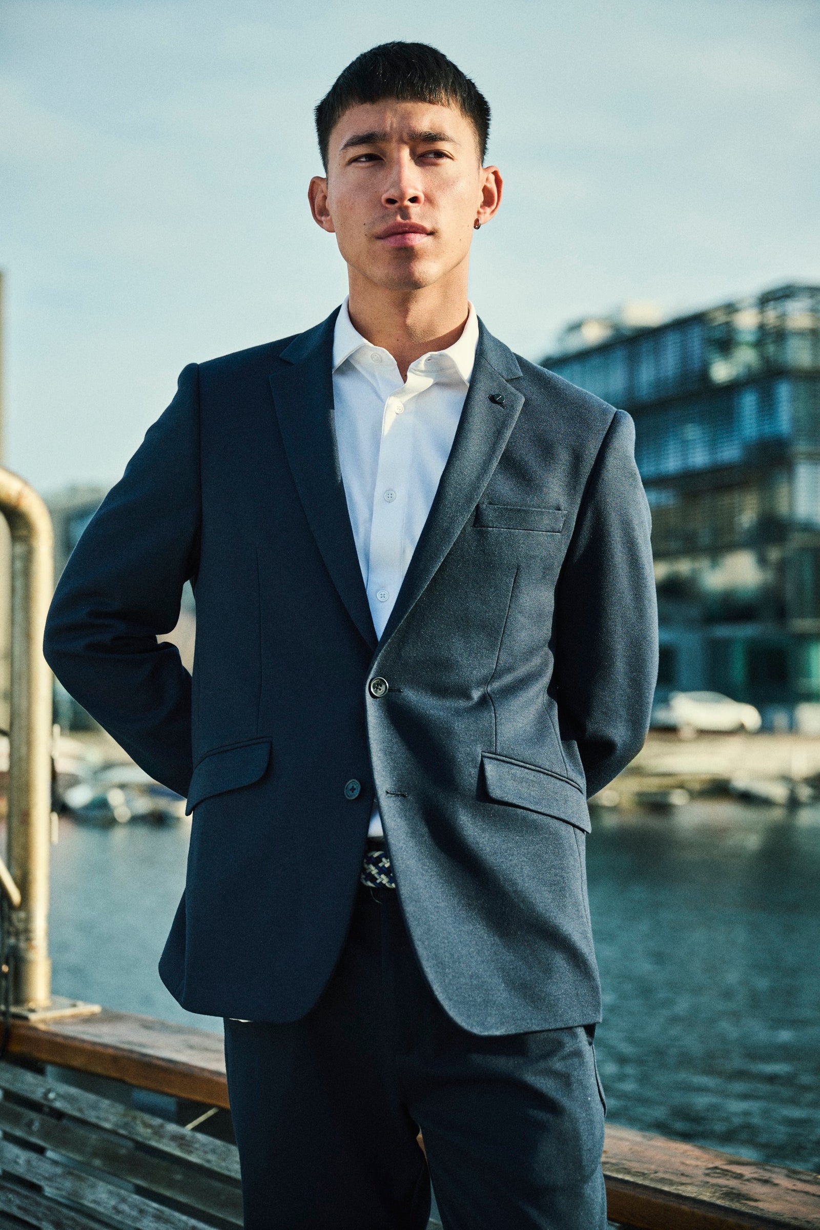 MILANO STRETCH JERSEY BLAZER - Navy – Urban Brands