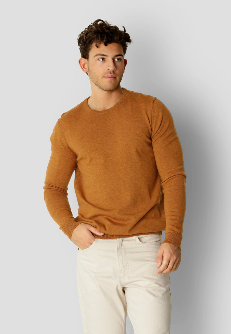 Clean Cut Copenhagen Merino knitted jumper Knit Bronze Melange