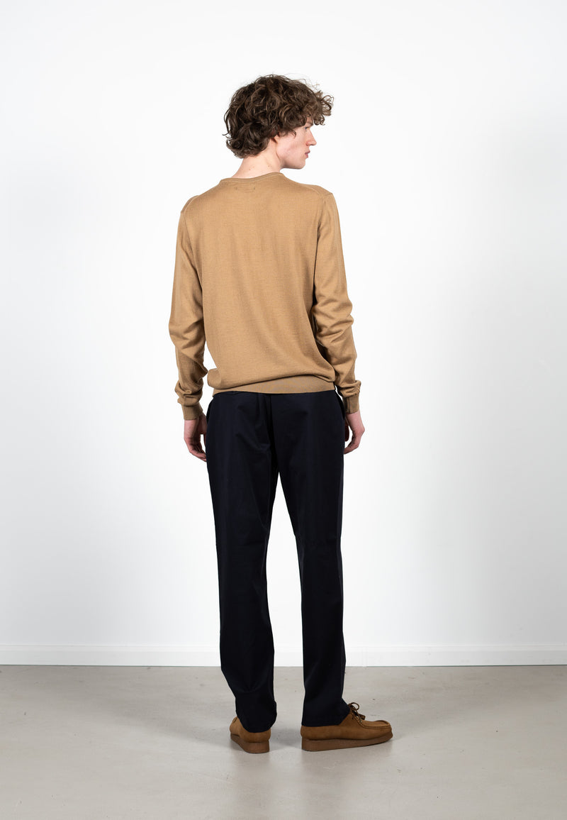 Clean Cut Copenhagen Merino knitted jumper Knit Camel Melange