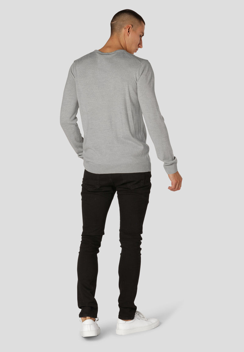 Clean Cut Copenhagen Merino knitted jumper Knit Light Grey Melange