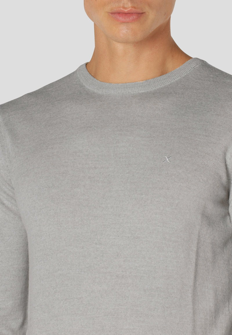 Clean Cut Copenhagen Merino knitted jumper Knit Light Grey Melange