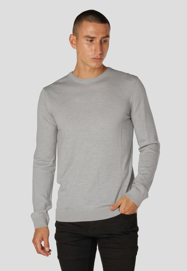 Clean Cut Copenhagen Merino knitted jumper Knit Light Grey Melange