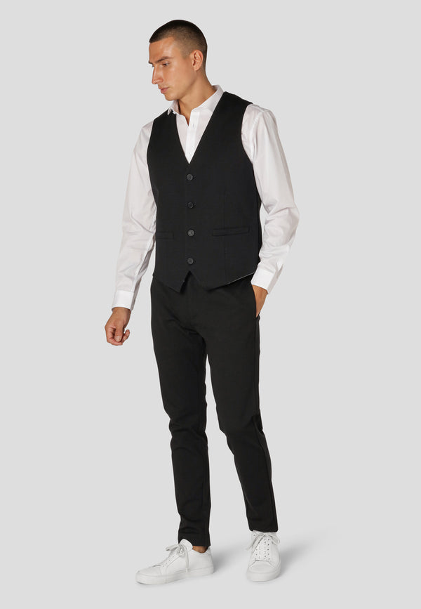 Clean Cut Copenhagen Milano jersey waistcoat Vest Black