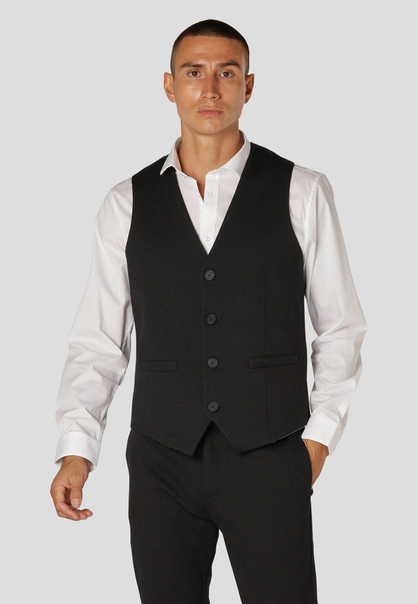 Clean Cut Copenhagen Milano jersey waistcoat Vest Black