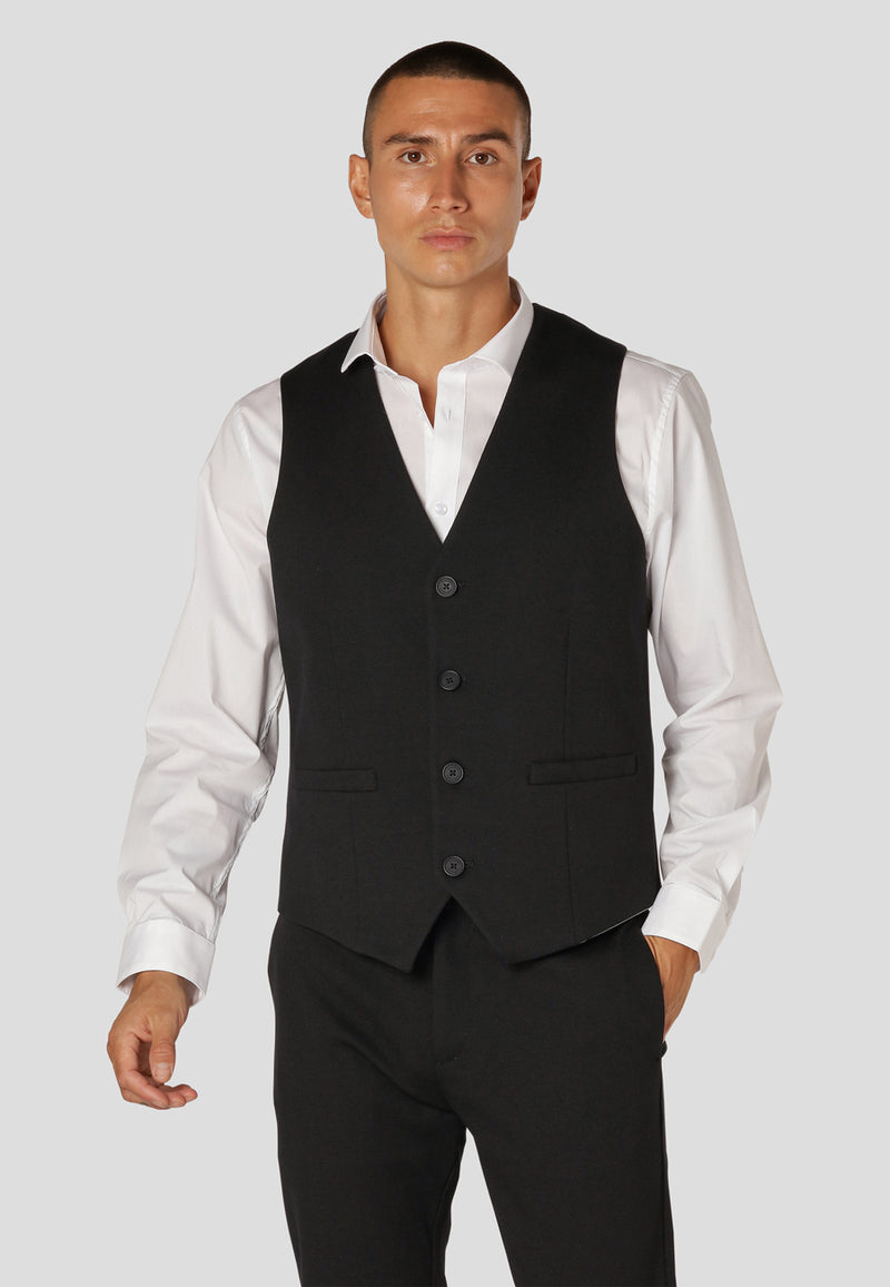 Clean Cut Copenhagen Milano jersey waistcoat Vest Black