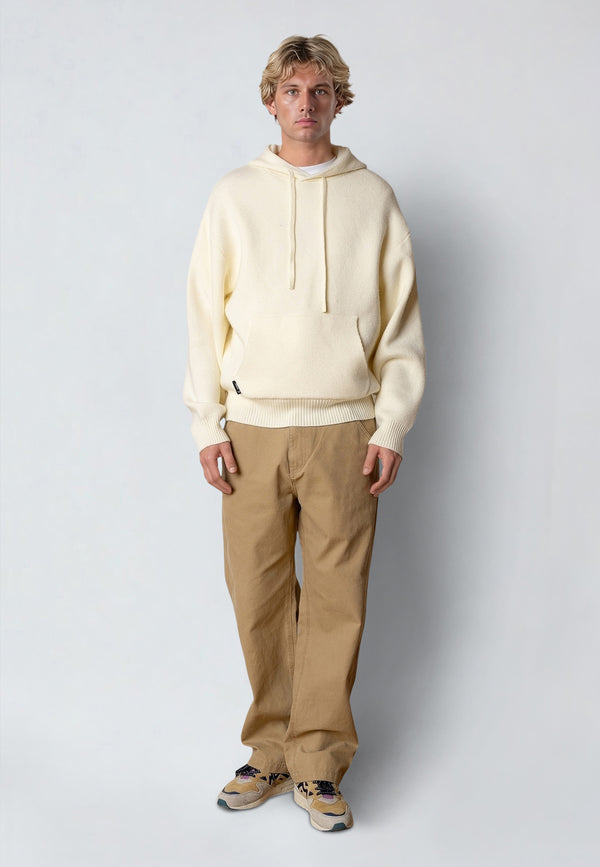 Fat Moose NAS KNITTED HOODIE Knit Ecru