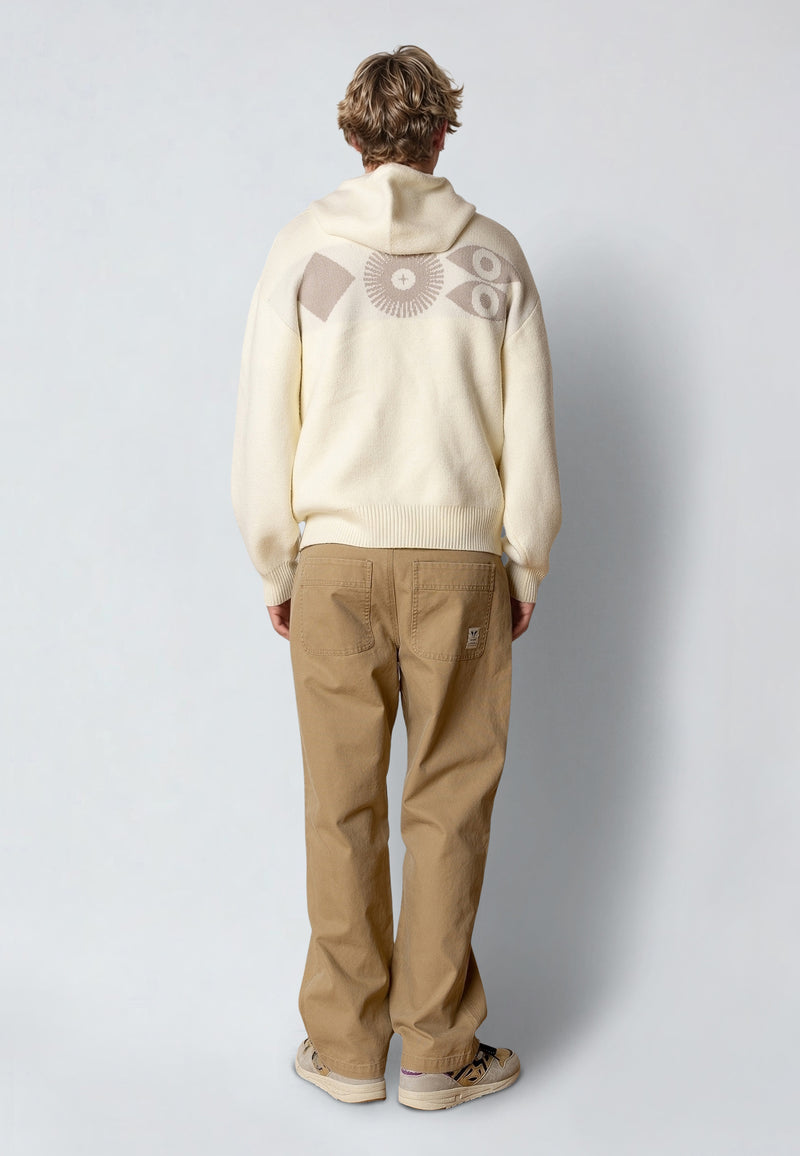 Fat Moose NAS KNITTED HOODIE Knit Ecru