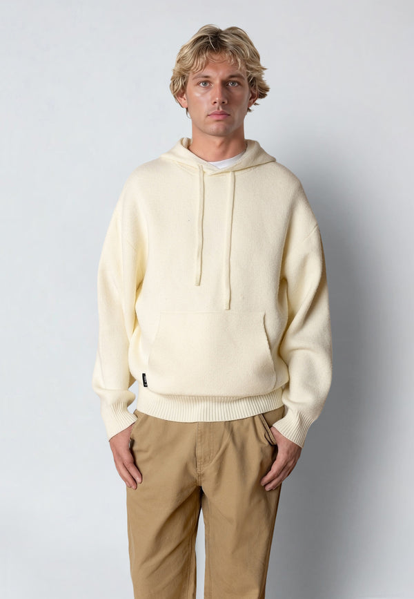 Fat Moose NAS KNITTED HOODIE Knit Ecru